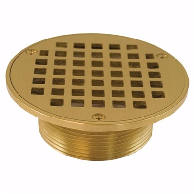 Jones Stephens 3 inch IPS Metal Spud with 5 inch Polished Brass Round Strainer D60956