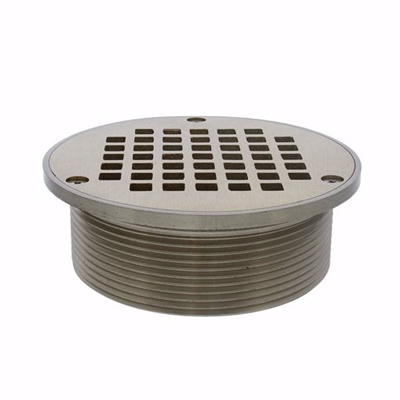 Jones Stephens 4 inch IPS Metal Spud with 5 inch Nickel Bronze Round Strainer D60958