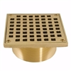 Jones Stephens 3-1/2 inch IPS Metal Spud with 5 inch Polished Brass Square Strainer D60960