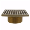 Jones Stephens 3-1/2 inch IPS Metal Spud with 6 inch Polished Brass Square Strainer D60961