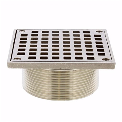 Jones Stephens 3-1/2 inch IPS Metal Spud with 5 inch Nickel Bronze Square Strainer D60962