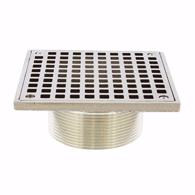 Jones Stephens 3-1/2 inch IPS Metal Spud with 6 inch Nickel Bronze Square Strainer D60963