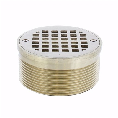 Jones Stephens 3-1/2 inch IPS Metal Spud with 4 inch Nickel Bronze Round Strainer D60986