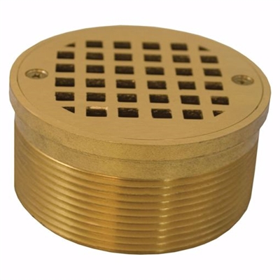 Jones Stephens 3-1/2 inch IPS Metal Spud with 4 inch Polished Brass Round Strainer D60987