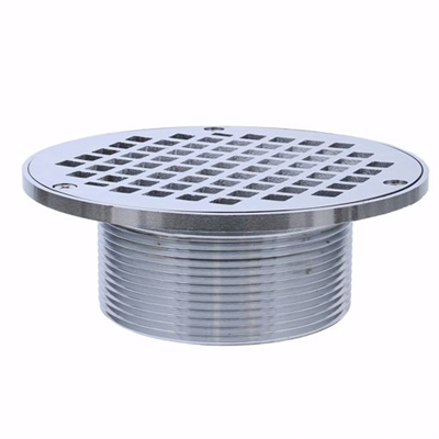 Jones Stephens 3-1/2 inch IPS Metal Spud with 6 inch Chrome Plated Round Strainer D60992