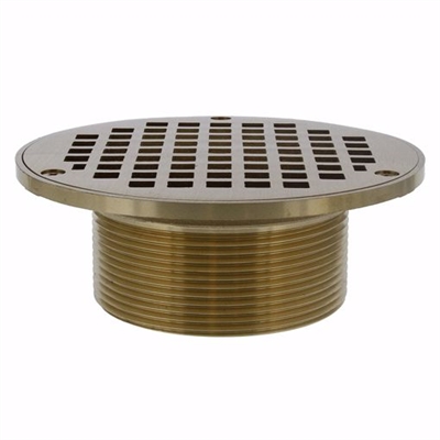 Jones Stephens 3-1/2 inch IPS Metal Spud with 6 inch Polished Brass Round Strainer D60993