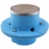 Jones Stephens 2 inch IPS Code Blue EZ Test Shower Drain with 6 inch Base and 3-1/2 inch Stainless Steel Round Strainer