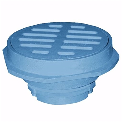 Jones Stephens 3" Code Blue No Caulk (Mechanical Joint) Cesspool Drain with 7" Cast Iron Strainer - 4-1/16" Height D76703