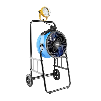 XPOWER FA-300K6-Blue warehouse/dock cooling fan kit, L-30 LED spotlight, and 300T mobile trolley