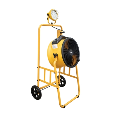 XPOWER FA-300K6-Yellow warehouse/dock cooling fan kit, L-30 LED spotlight, and 300T mobile trolley