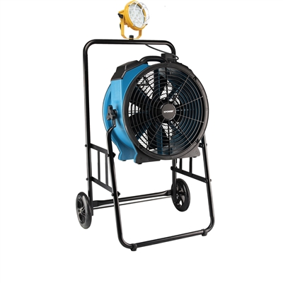 XPOWER FA-420K6-Blue warehouse/dock cooling fan kit, L-30 LED Spotlight, and 420T mobile trolley