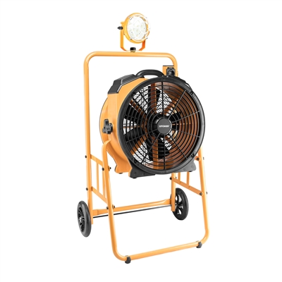 XPOWER FA-420K6-Yellow warehouse/dock cooling fan kit, L-30 LED Spotlight, and 420T mobile trolley