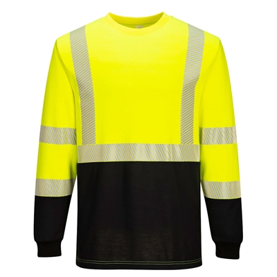 Portwest FR Hi-Vis 2-Tone Crew Yellow/Black FR709