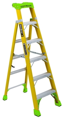 Louisville Ladder 6-Foot Fiberglass Cross-Step Ladder, Type IAA 375-pound Load Capacity FXS1406HD