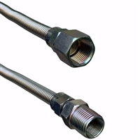 Jones Stephens 12 in 3/8in FIP X 1/2in MIP Uncoated Stainless Steel Gas Connector G70005