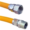 Jones Stephens Yellow Coated 18 Inch 1in FIP x 1in MIP Valve Stainless Steel Gas Connector G76015