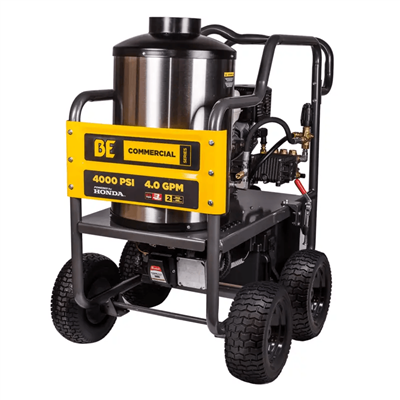 BE Pressure 4,000 PSI - 4.0 GPM Hot Water Pressure Washer with Honda GX390 Engine and General Triplex Pump HW4013HG