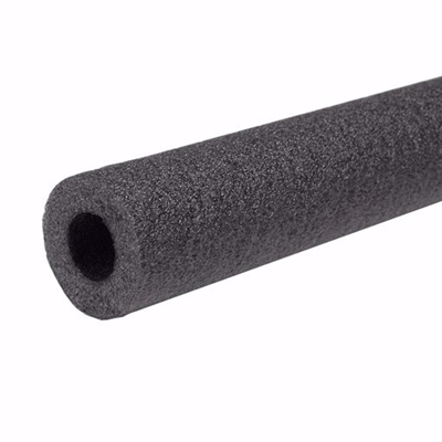 Jones Stephens 1-1/8" ID (1" CTS 3/4" IPS) Semi-Slit Black Polyethylene Foam Pipe Insulation, 1/2" Wall Thickness, 186 ft. per Carton I51118