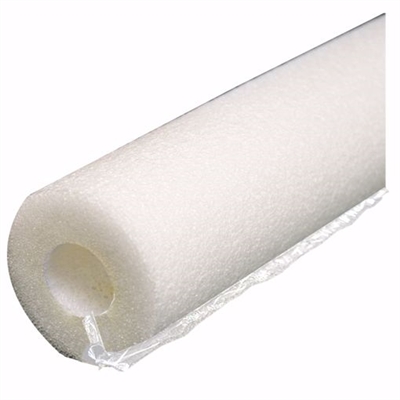 Jones Stephens 7/8" ID (3/4" CTS 1/2" IPS) Self-Sealing White Polyethylene Foam Pipe Insulation, 1/2" Wall Thickness, 240 ft. per Carton I53078W