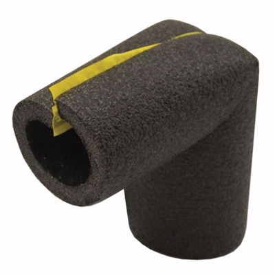 Jones Stephens 1-1/4" ID Self-Sealing Black Polyethylene Foam Pipe Insulation Elbow, 3/8" Wall Thickness I59225