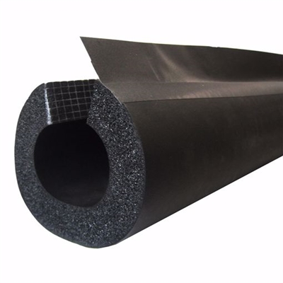 Jones Stephens 2-5/8" ID (2-1/2" CTS) Self-Sealing Black Rubber Pipe Insulation with Overlap Tape, 1/2" Wall Thickness, 60 ft. per Carton I81258