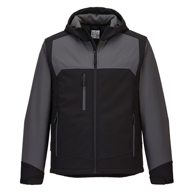 Portwest KX3 Hooded Softshell (3L) Black/Grey KX362BGY