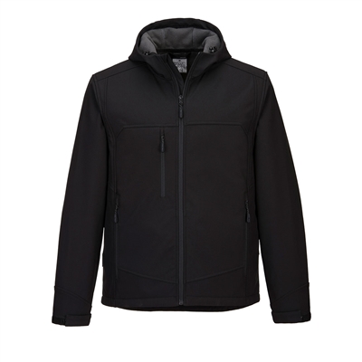 Portwest KX3 Hooded Softshell (3L) Black KX362BKR