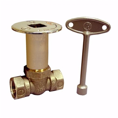 Jones Stephens Polished Brass Straight Ball Valve 1/4 Turn Log Lighter Valve L75043