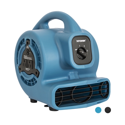 XPOWER P-80A Mighty Air Mover w/ Built-In Power Outlets for Daisy Chain