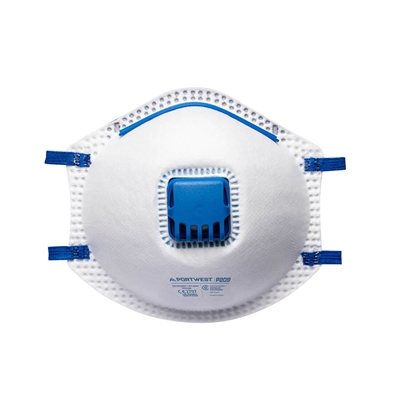 Portwest N95 Valved Cup Respirator - Blister Pack(3) White P209