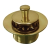 Jones Stephens 1-3/8 inch Polished Brass Lift and Turn Tub Drain P35051