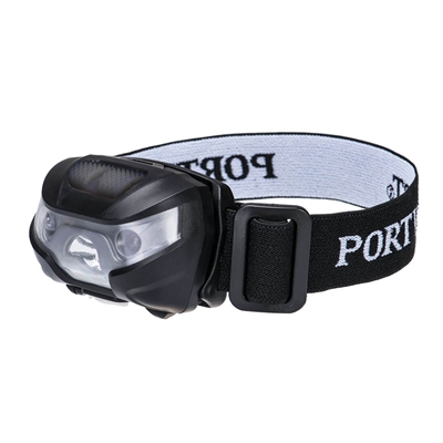 Portwest USB Rechargeable Head Lamp Black PA71