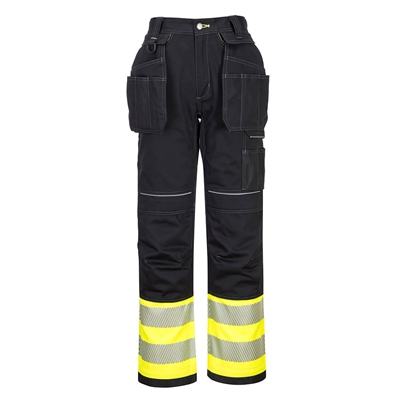 Portwest PW3 Hi-Vis Removable Holster Pants Yellow/Black PW307