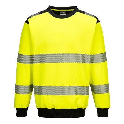 Portwest PW3 Hi-Vis Sweatshirt Yellow/Black PW379