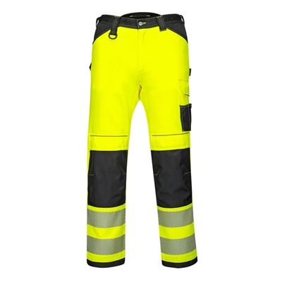 Portwest PW3 Hi-Vis Women's Stretch Work Pants Yellow/Black PW385