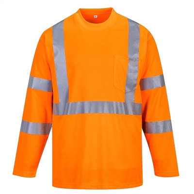 Portwest Hi-Vis Long Sleeve Pocket T-Shirt S191