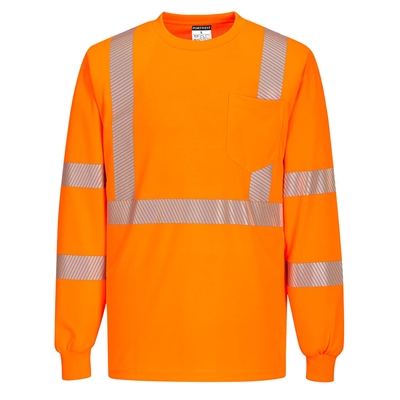 Portwest Segmented Tape Long Sleeve T-shirt Yellow S195ORR