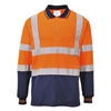 Portwest Two-Tone Long Sleeve Polo Orange/Navy S279