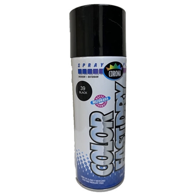 Corona Aero Spray Paint Black Gloss (13.52 oz) SP-1B39 Case of 12