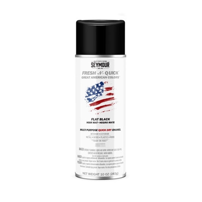 Seymour Fresh-N-Quick Multi-Purpose Spray Paint Flat Black (10 oz) SP-GBLU Case of 6