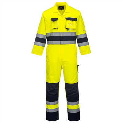 Portwest Nantes Hi-Vis Coverall Yellow/Navy TX55