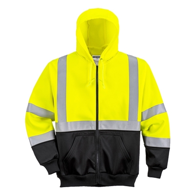 Portwest Hi-Vis Two Tone Zipped Hoddie Yellow/Black UB315