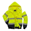 Portwest Hi-Vis Contrast Bomber Jacket Yellow/Navy Blue UC465