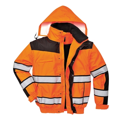 Portwest Hi-Vis Classic Bomber Jacket Orange/Black UC466