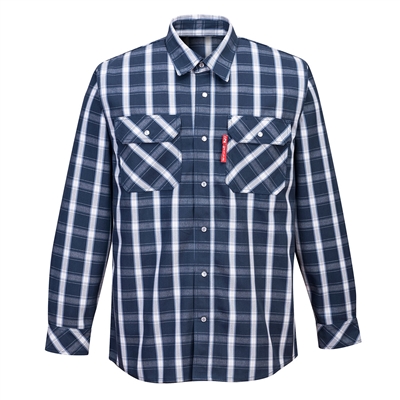 Portwest Bizflame 88/12 FR Plaid Shirt Navy UFR97