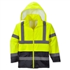 Portwest Hi-Vis Classic Contrast Rain Jacket Yellow/Black UH443