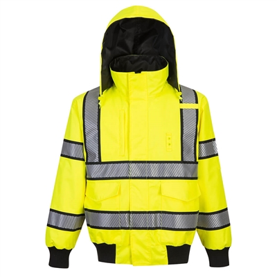 Portwest Hi-Vis Reversible Bomber Jacket Yellow/Black UH449