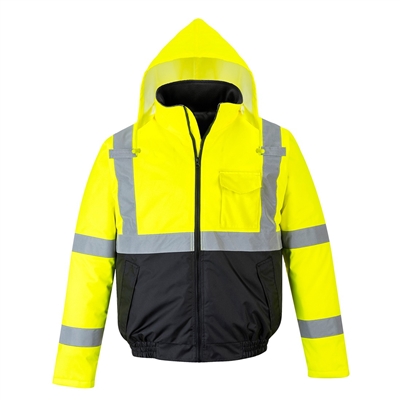 Portwest Hi-Vis Value Bomber Jacket Yellow/Black US363