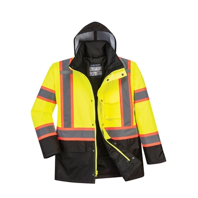 Portwest Hi-Vis Contrast Tape Traffic Jacket Yellow/Black US369