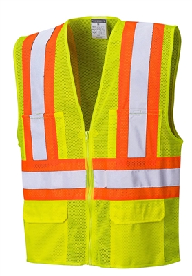 Portwest Tulsa Contrast Hi-Vis Mesh Vest Yellow US371